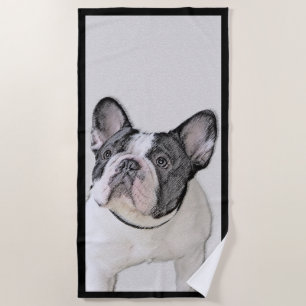 Toalha De Praia Pintura de Bulldog Francês (Brindle Pied) - Arte