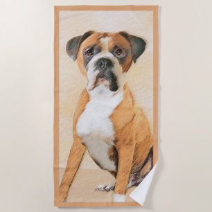 Toalha De Praia Pintura De Cachorro Descortada Arte Animal Origina