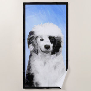 Toalha De Praia Pintura de Cão de Água - Arte Original de Cão