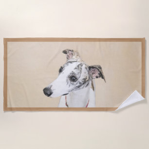 Toalha De Praia Pintura de chicote - Arte de Cão Original Bonita