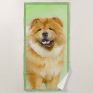 Toalha De Praia Pintura De Chow Chow - Arte De Cão Original Bonit