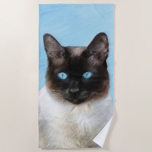 Toalha De Praia Pintura de Gatos Siameses - Arte de Gato Original