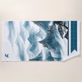 Toalha De Praia Pintura de Montanhas Brancas Clássicas de Chinoise