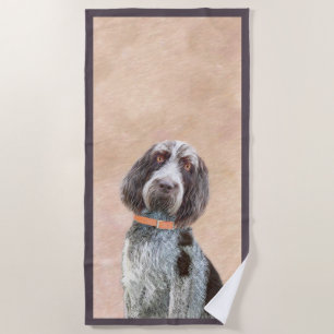 Toalha De Praia Pintura de Spinone Italiano - Arte de Cachorro Ori