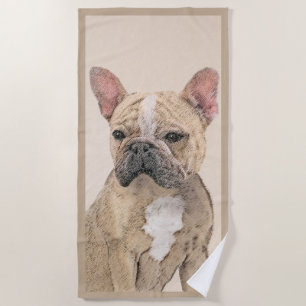 Toalha De Praia Pintura em Bulldog Francês (Sable) - Pintura Origi