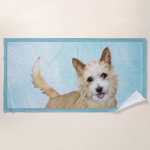 Toalha De Praia Pintura Portuguesa do Podengo Pequeno - Arte Origi