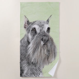 Toalha De Praia Pintura Schnauzer (Giant, Standard) - Arte Canina