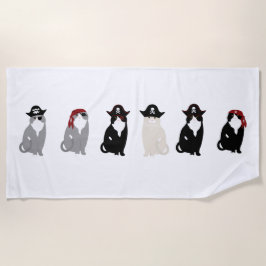 Toalha De Praia Pirate Cats Beach Towel