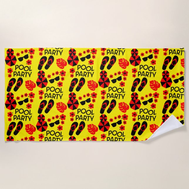 Toalha De Praia Piscina de Verão Partidas de Praia (Frente)