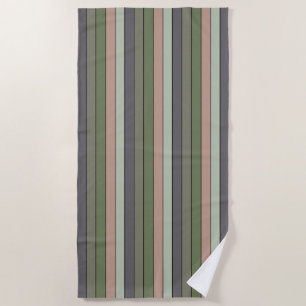 Toalha De Praia Pistachio Nut Shell Green Peach Stripes