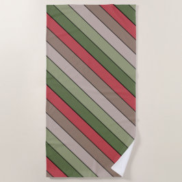 Toalha De Praia Pistachio Nut Shell Green Red Stripes