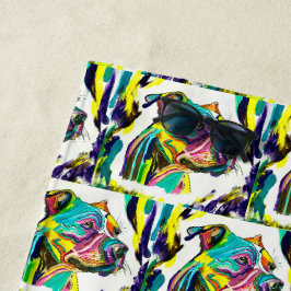 Toalha De Praia Pitbull Love Beach Towel