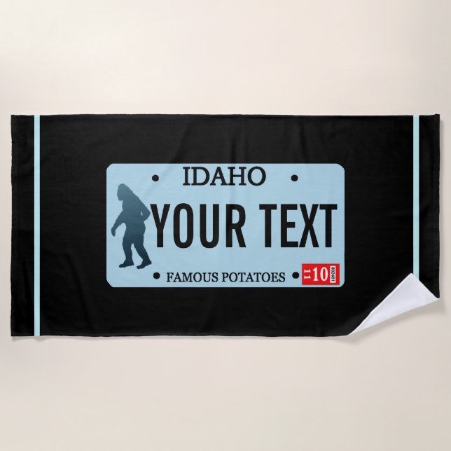 Toalha De Praia Placa de Licença Idaho Sasquatch (Frente)