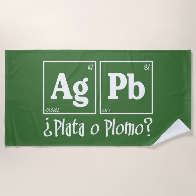 Toalha De Praia Plata o Diplomo (Frente)