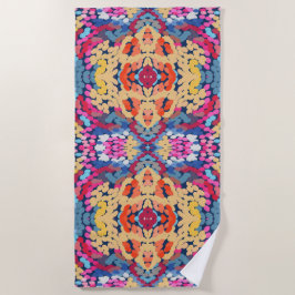 Toalha De Praia Plumeria Tropical Flores Apontadas Padrão de Azule