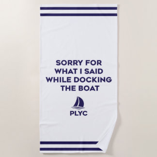 Toalha De Praia PLYC Boat Docking Towel