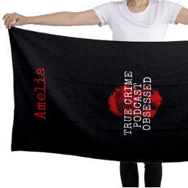 Toalha De Praia Podcast de crimes reais personalizado obcecado