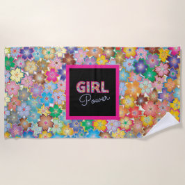 Toalha De Praia Poder da Menina | Girassas rosadas Lindas