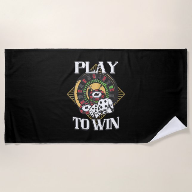 Toalha De Praia Poker Play To Win (Frente)