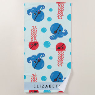 Toalha De Praia Polvo Pirata, Água-Viva Pirata, Mar, Seu Nome