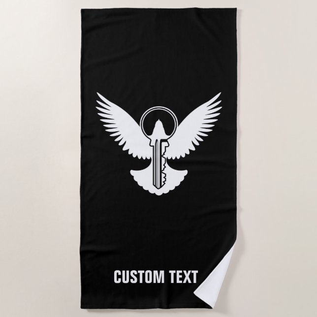 Toalha De Praia Pomba com Chave (Frente)