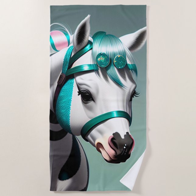 Toalha De Praia Pôneo Espiritual 3d, bonito 7 (Frente)