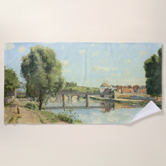 Toalha De Praia Pont Du Chemin De Fer Camille Pissarro (Frente)