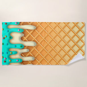 Toalha De Praia Ponta Do Waffle De sorvete Com Préteses