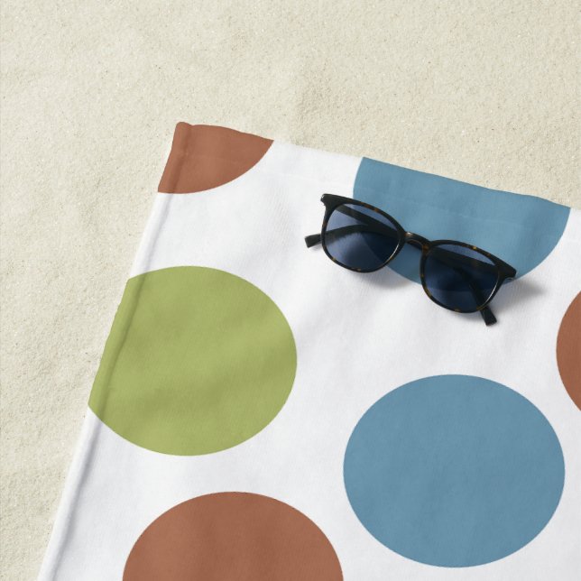 Toalha De Praia Pontos azuis, verdes e castanhos (In Situ)