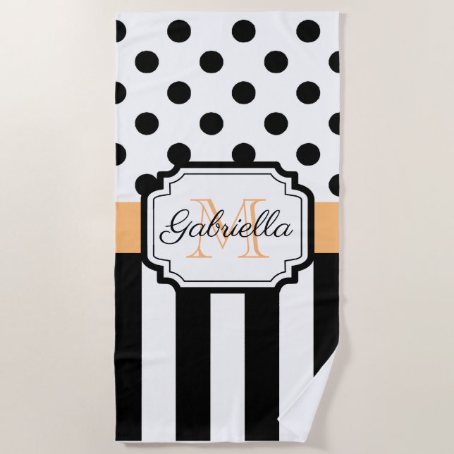 Toalha De Praia Pontos e faixas (Frente)