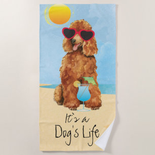 Toalha De Praia Poodle de Verão