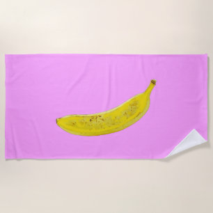 Toalha De Praia Pop Art Banana em amarelo