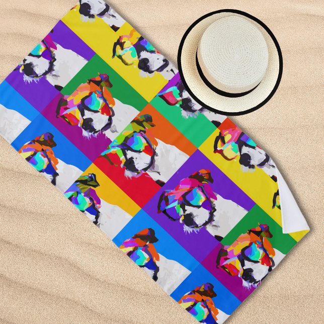 Toalha De Praia Pop Art Jack Russell Terriers (Pop Art Jack Russell Terriers Beach Towel)