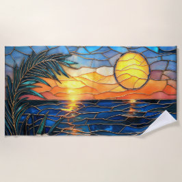 Toalha de Praia Pôr do Sol em Vidro Fosco