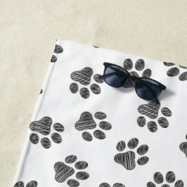 Toalha De Praia Porcas, Patas-Cachorros, Patas-Pretas