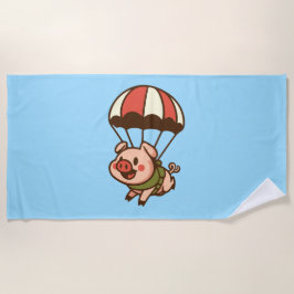 Toalha De Praia Porco paraquedista