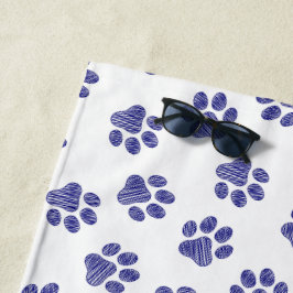Toalha De Praia Portas, Patas-Cachorros, Patas-Azuis-Marinhos