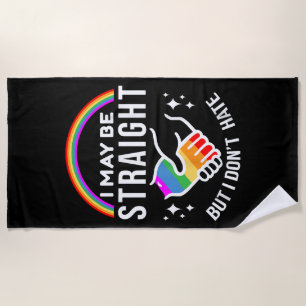 Toalha De Praia Posso ser Hetero, mas não odeio Orgulho gay LGBT