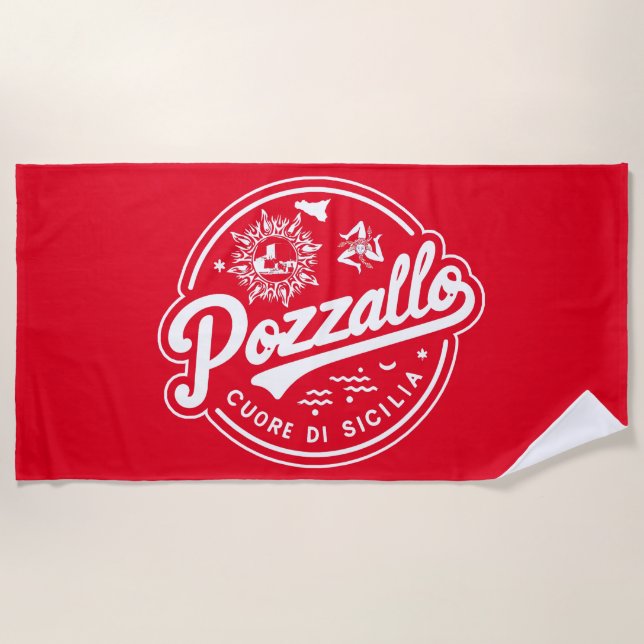 Toalha De Praia Pozzallo Cuore di Sicilia (Frente)