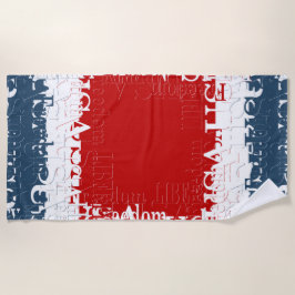 Toalha De Praia Praça da Liberdade Patriótica Vermelho Branco e Az