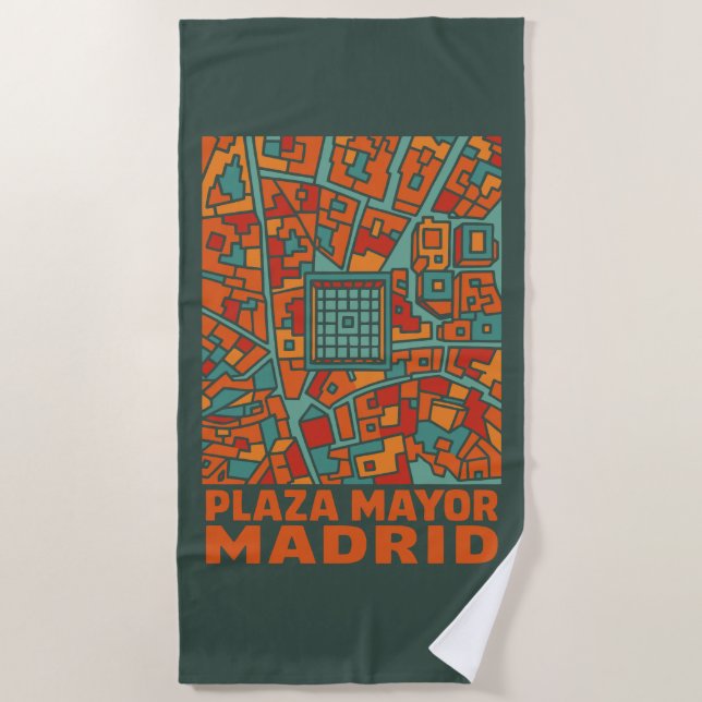 Toalha De Praia Praça Mayor de Madrid (Frente)