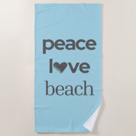 Toalha De Praia Praia Costeira Oceano Azul Gráfico de Paz e Amor