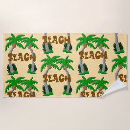 Toalha De Praia Praia e Palmeiras
