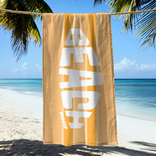 Toalha De Praia Praia, Por Favor, Peachy Pink Strike Beach Towel