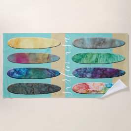 Toalha De Praia Pranchas de praia em direção à areia