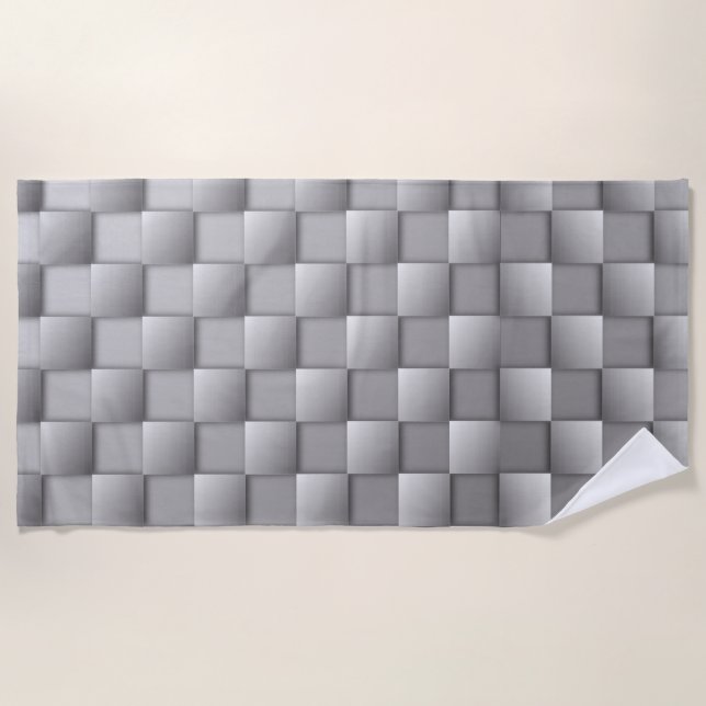 Toalha De Praia Prata Checkers Beach Towel (Frente)
