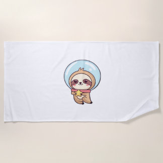 Toalha De Praia Preguiça Astronauta Kawaii Chibi – Preguiça Espaci