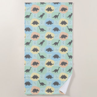 Toalha De Praia Prehistoric Dinosaur Silhouette Seamless Pattern