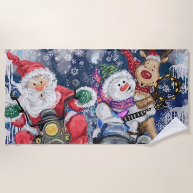 Toalha de Praia Presente de Amigos de Natal - Engr (Frente)