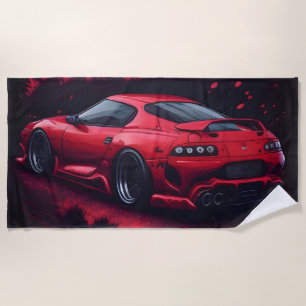 Toalha De Praia Presente de carro japonês vermelho para ele
